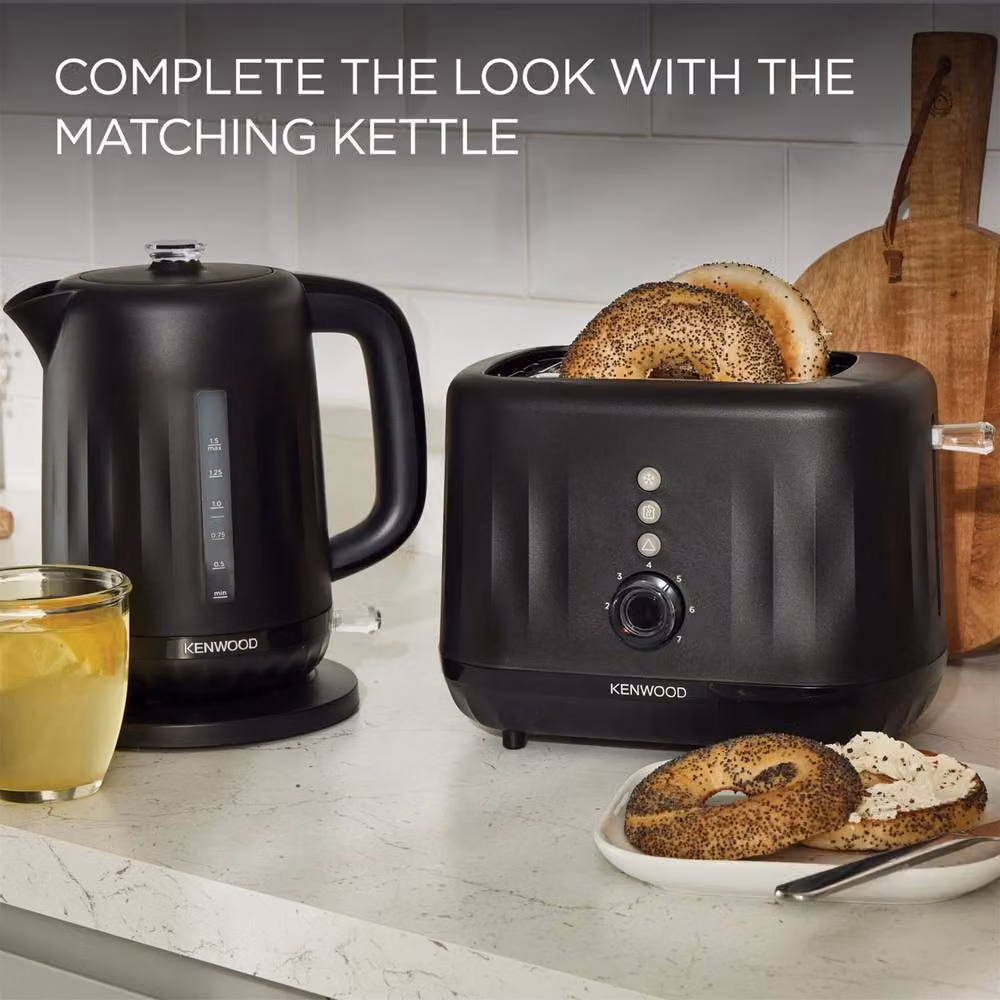 Kenwood Ripple 2-Slice Toaster in Midnight Black with 7 Browning Settings, Reheat, Defrost and Cancel Functions, 850W – 5