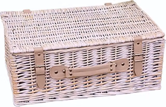 Red Hamper H002P/HOME Wicker Provence Empty Picnic Basket in Red and White, 40 cm