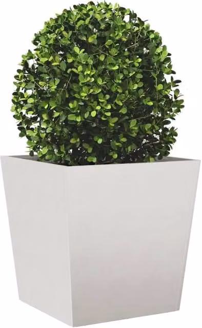 Berkfield Home Durable Stainless Steel Garden Planter Tub in Light Grey, W/D/H: 50 x 50 x 50 cm
