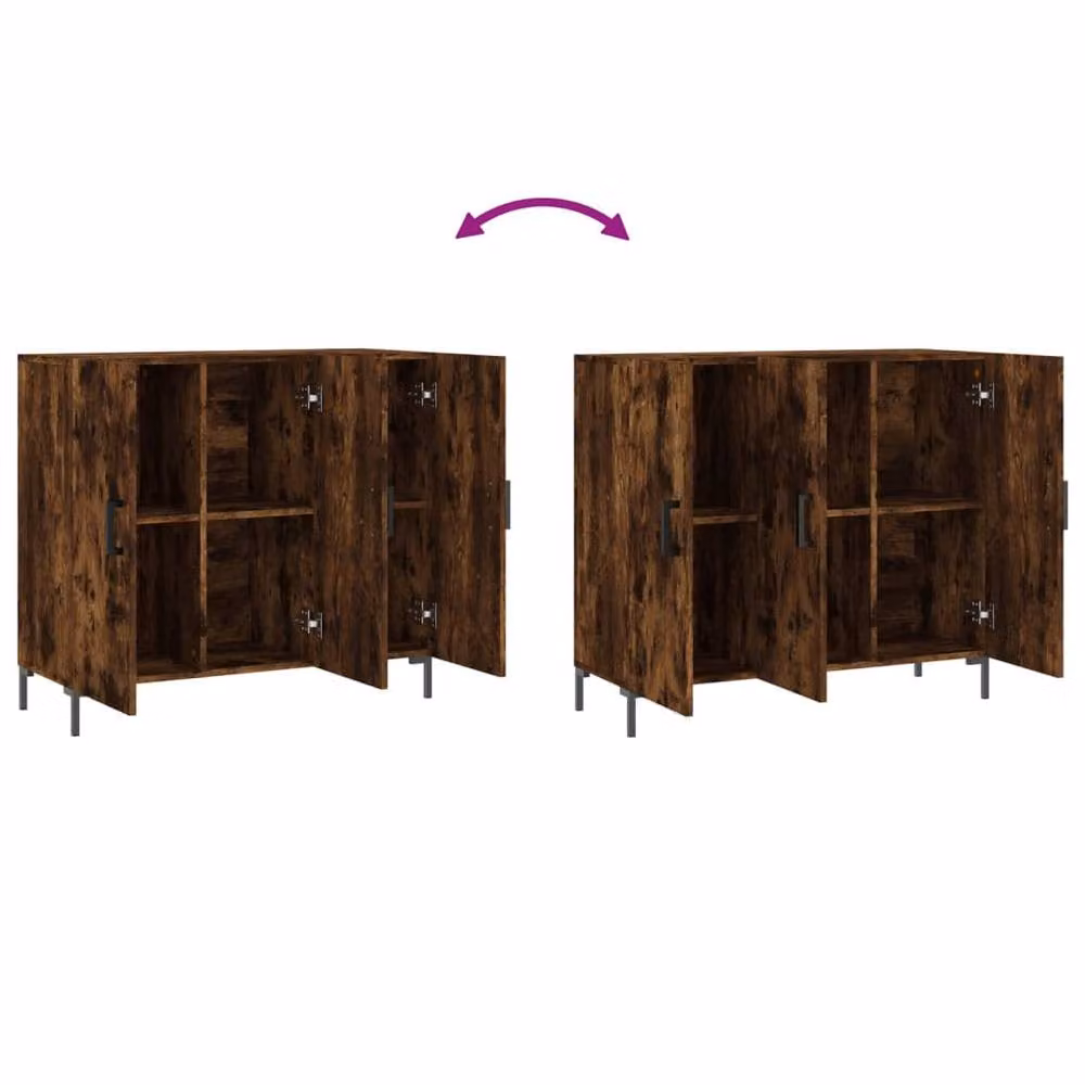 Berkfield Home Smoked Oak Sideboard in Brown, W/D/H: 90 x 34 x 80 cm – 6