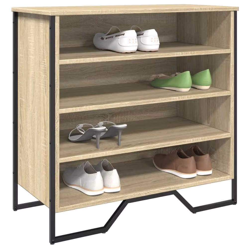 Berkfield Home Industrial Shoe Cabinet in Sonoma Oak and Brown, W/D/H: 80 x 38 x 78 cm – 2