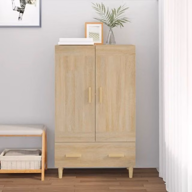 Berkfield Home Sonoma Oak Highboard in Brown, W/D/H: 70 x 31 x 115 cm – 1