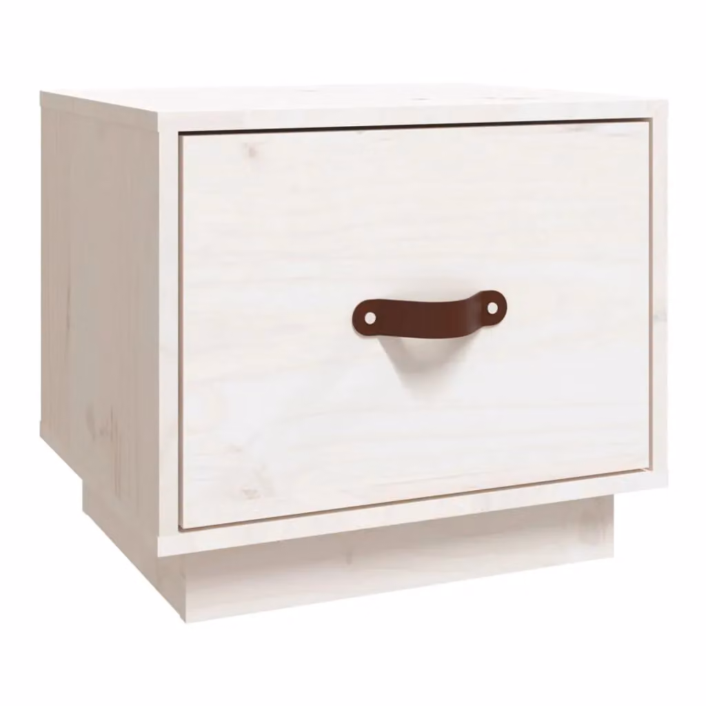 Berkfield Home White Rustic Solid Wood Pine Bedside Cabinet W/D/H: 40 x 34 x 35 cm – 2