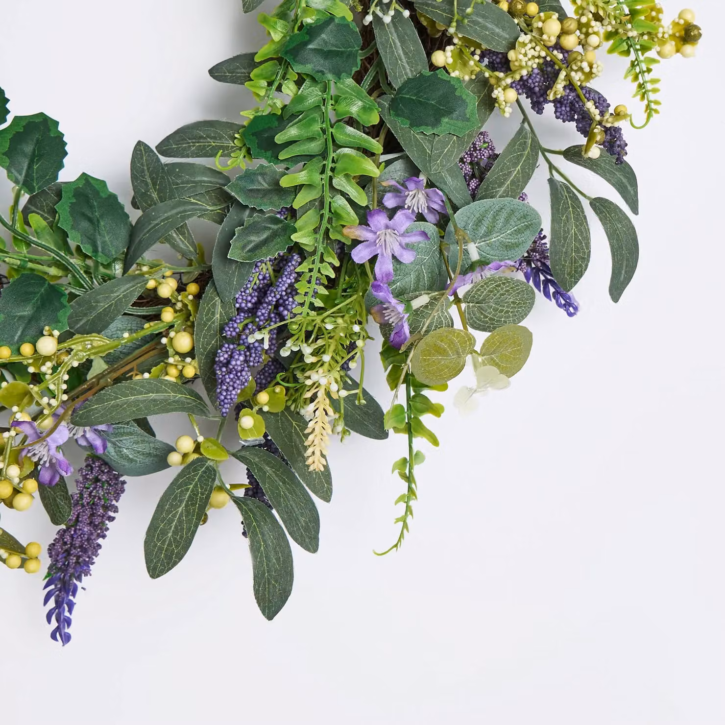 OHS Purple Lavender Artificial Floral Wreath for Spring and Summer Decoration, W/D/H: 50 x 50 x 50 cm – 9