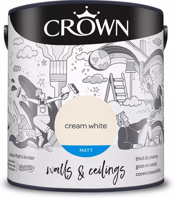 Crown Matt Breatheasy Water Based Dispersion Emulsion Paint in White
