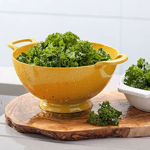 Zeal Melamine Colander with Handles and Feet, Yellow, Diameter: 20 cm – 4