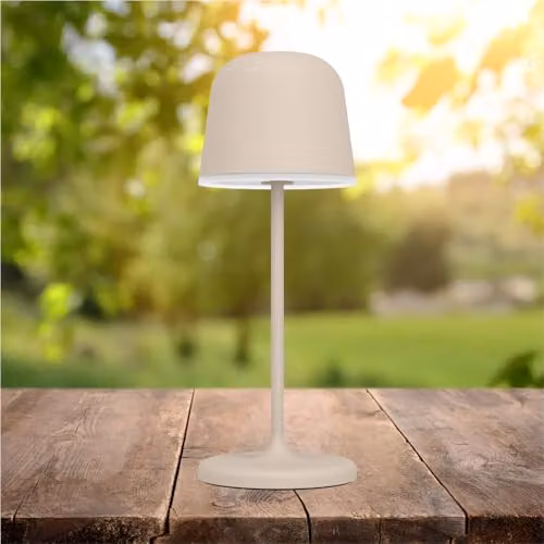 Loops Modern LED Table Lamp in Beige with Adjustable Touch Control and E27 Bulb Included – 2