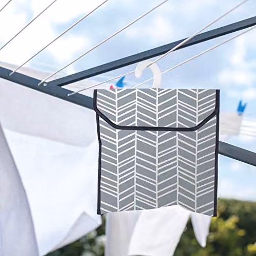 Minky Geo Peg Bag in Grey – 2
