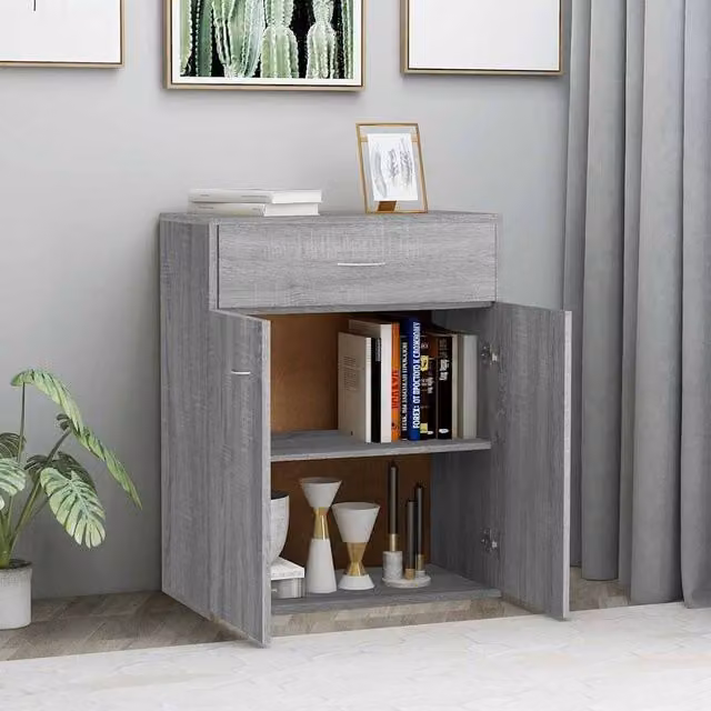 Berkfield Home Grey Sonoma Sideboard in Engineered Wood W/D/H: 60 x 30 x 75 cm