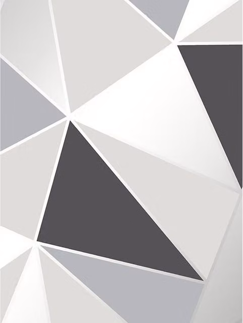 Fine Décor Apex Geometric Abstract Wallpaper in Black and Grey Matt Finish