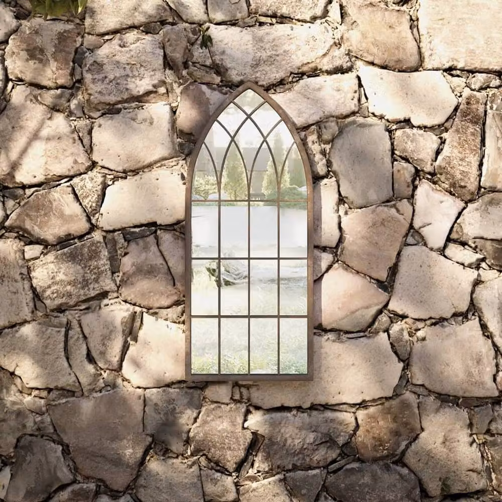 Berkfield Home Decorative Vintage Garden Mirror in Sand Beige, W/H: 70 x 30 cm – 2