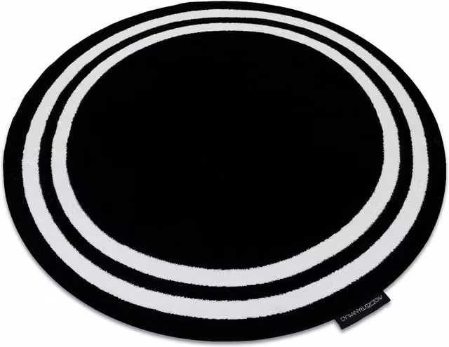 RugsX Hampton Geometric Round Rug in Black, Diameter: 160 cm
