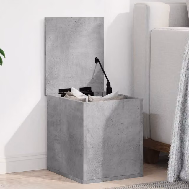 Berkfield Home Storage Box in Concrete Grey, MDF, W/D/H: 30 x 35 x 35 cm