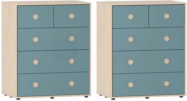 Kelvenix 5 Drawer Chest of Drawers in Green