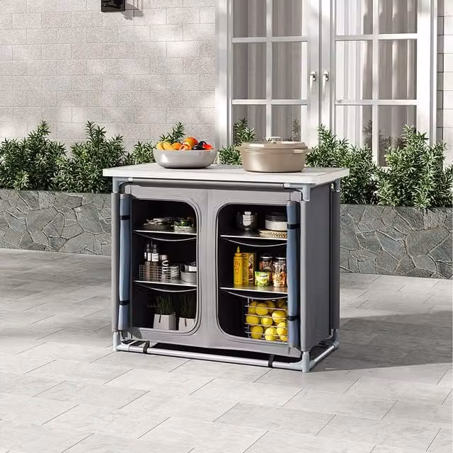 Breeins Portable Outdoor Kitchen Storage in Dark Grey