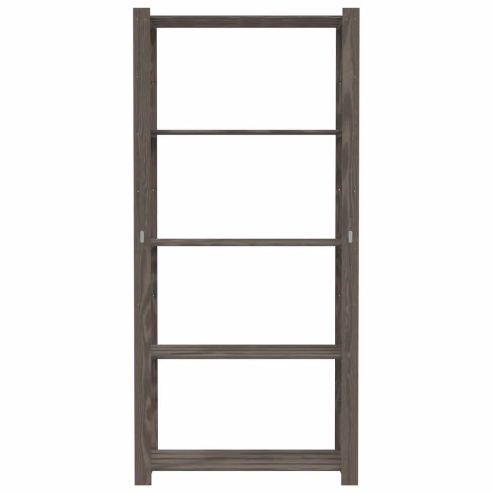 Berkfield Home 5-Tier Rustic Grey Solid Pine Wood Storage Rack, W/D/H: 80 x 38 x 170 cm – 3