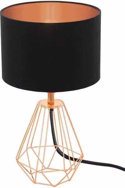 Eglo Carlton Metal and Fabric Table Lamp in Copper and Black
