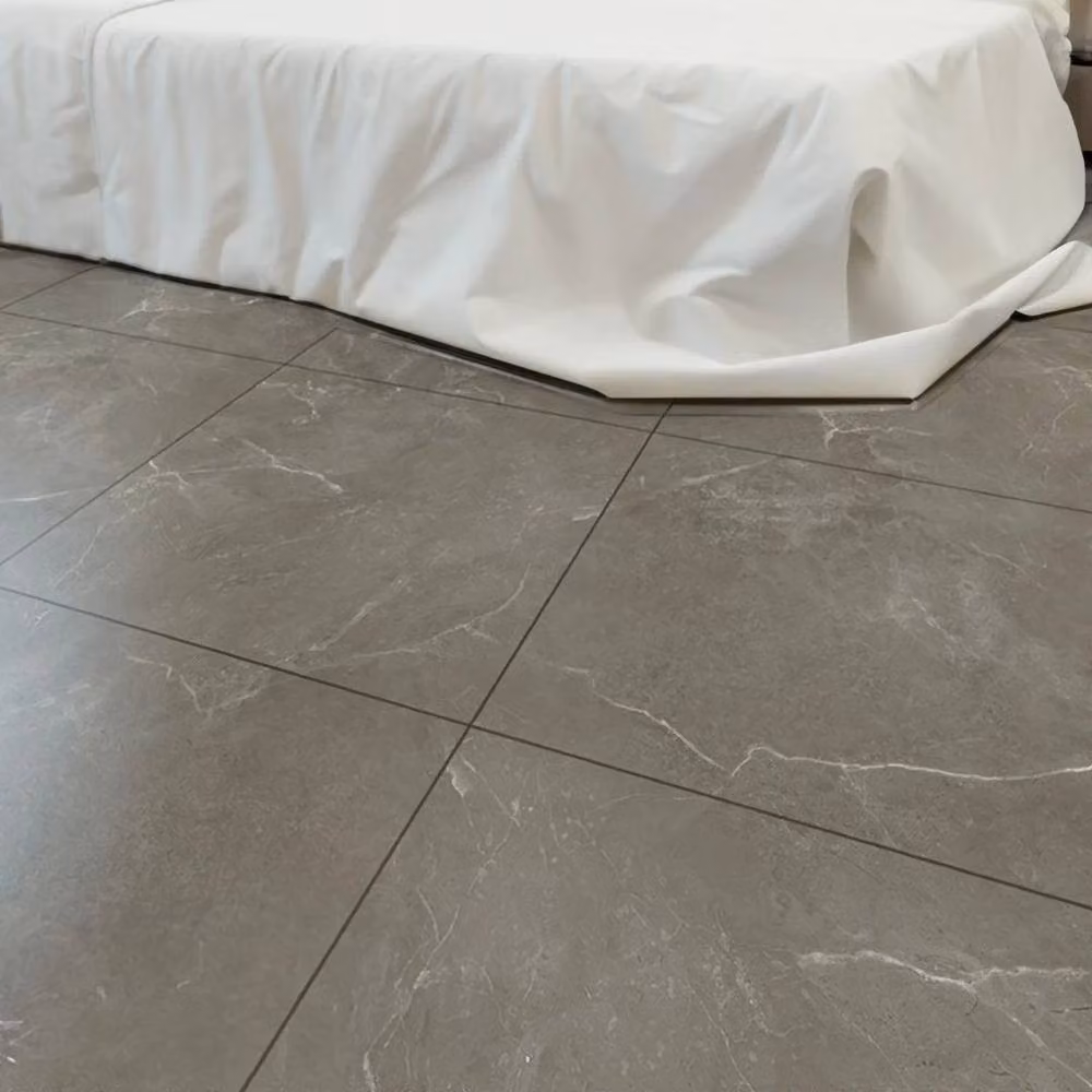 Kelvenix Set of 12 Self-Adhesive Stone-Look Floor Tiles, Grey Concrete, W: 52 cm, L: 1000 cm – 4