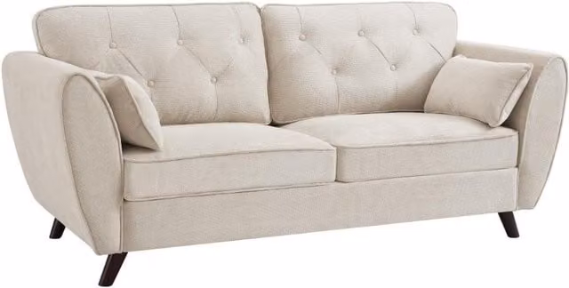 Home Detail Mona 3 Seater Chesterfield Sofa in Cream Fabric