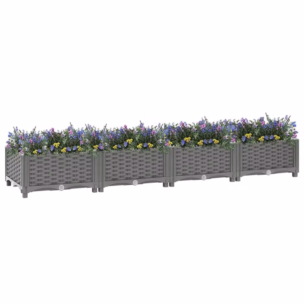 Berkfield Home Grey Polypropylene Raised Bed W: 160 cm, D: 40 cm, H: 23 cm – 2