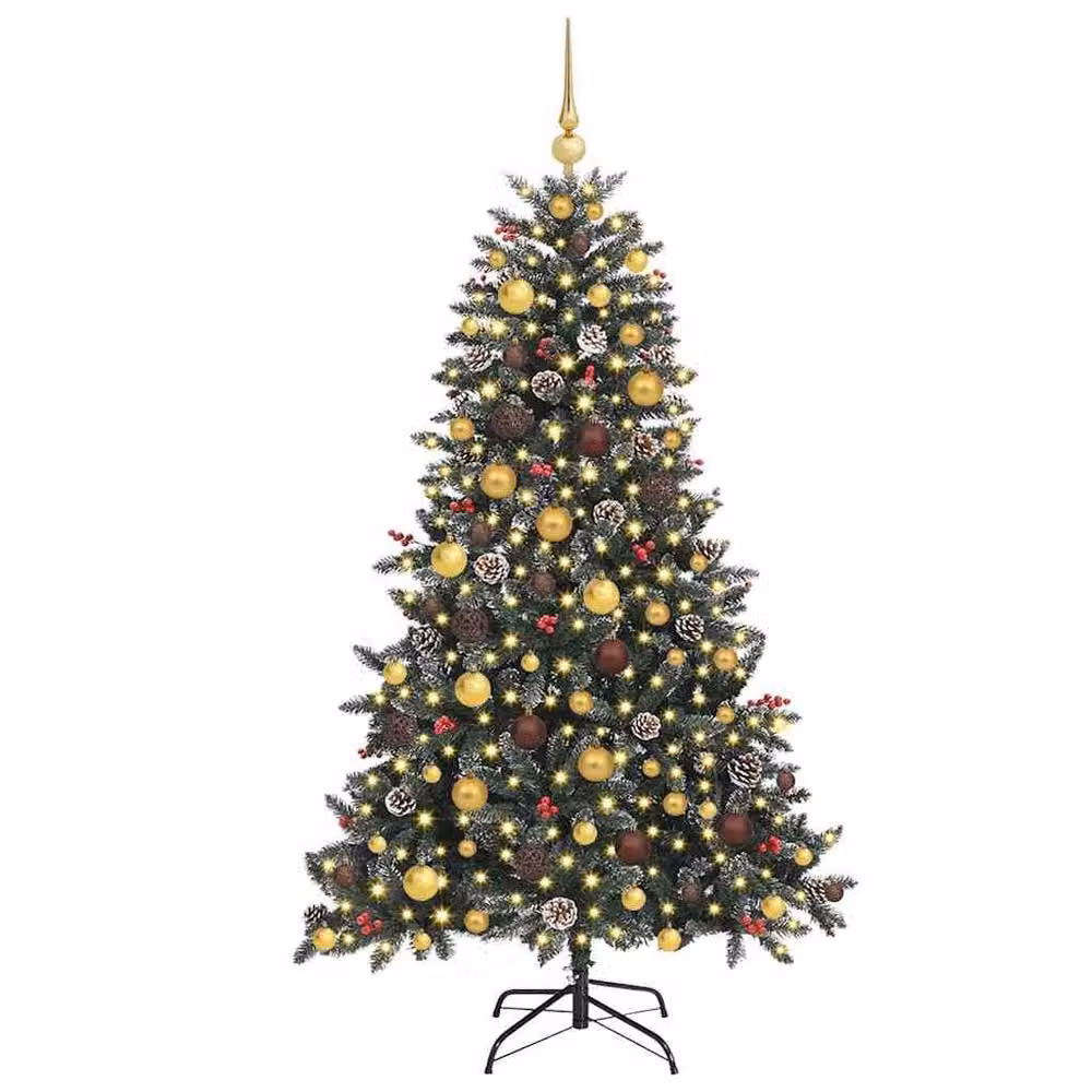 Berkfield Home Artificial Christmas Tree with 300 LEDs, Green, W/D/H: 99 x 99 x 180 cm – 3