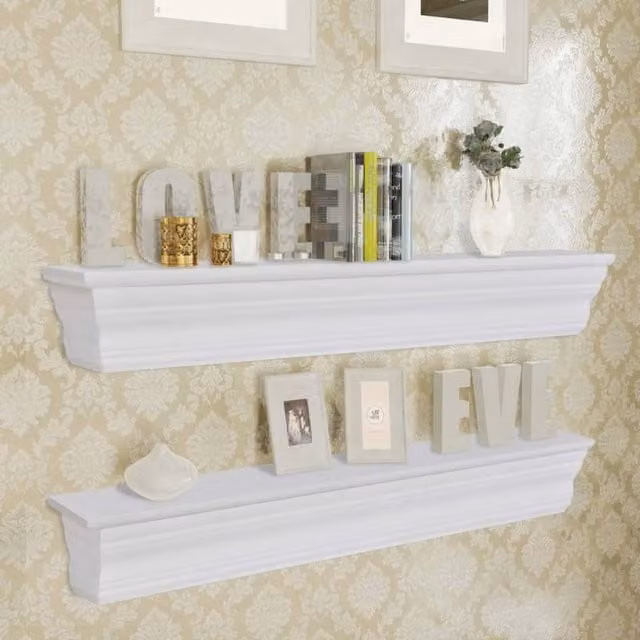 Berkfield Home Aaliyah Wall Mounted Shelves, 2 Pack, White