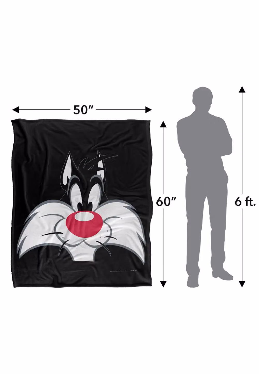 LOGOVISION Looney Tunes Sylvester Silky Touch Super Soft Throw Blanket, W/D/H: 152 x 127 cm, White and Multicolour – 8