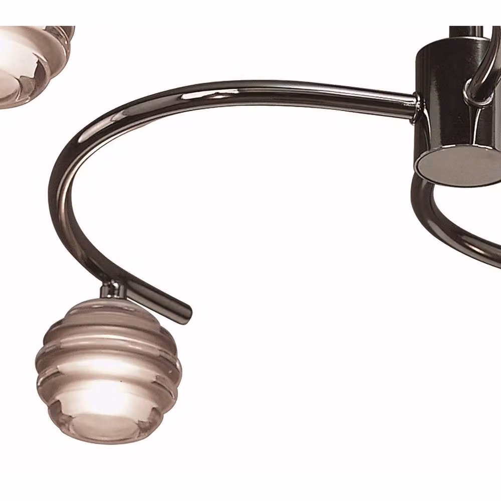 Netlighting Sphere Semi Flush Ceiling Light with 4 G9 Smoked Glass Shades in Black Chrome – 5