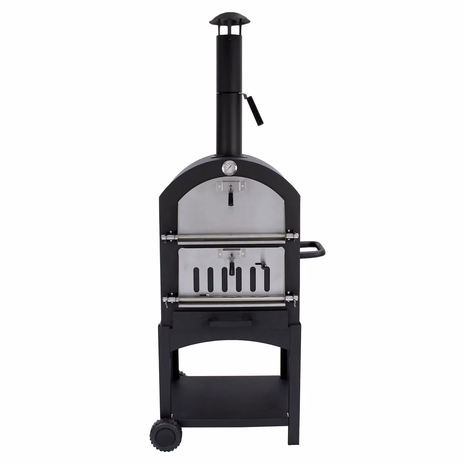 Monstershop KuKoo Portable Charcoal Outdoor Pizza Oven with Cover and Thermometer in Black, W/D/H: 64 x 43 x 157 cm – 4