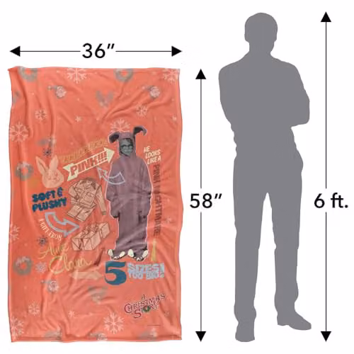 Warner Bros. A Christmas Story Pink Nightmare Super Soft Fleece Throw Blanket, W/D/H: 91 x 147 cm – 2