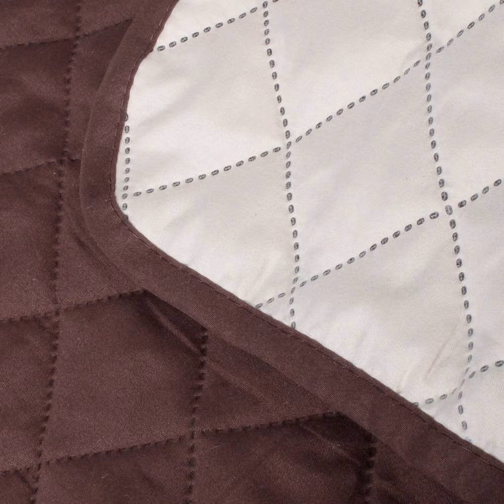 Coopers of Stortford Reversible Quilted Armchair Cover in Brown – 1