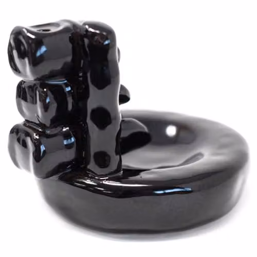 KDMD Back Flow Incense Burner in Black with Bamboo and Pool Design