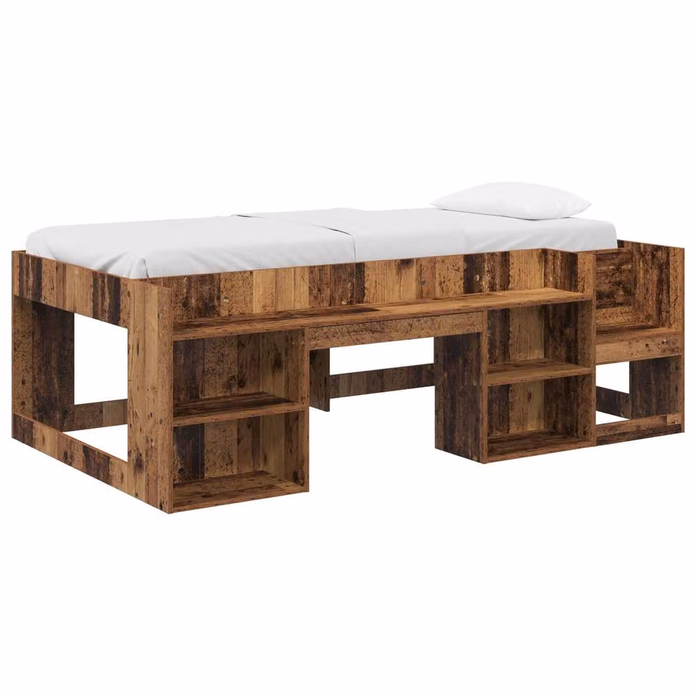 Berkfield Home Kids Bed Frame with Storage in Brown, W: 80 cm, L: 200 cm – 2