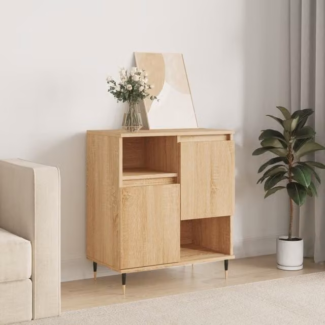Berkfield Home Sonoma Oak Sideboard in Brown, W/D/H: 60 x 35 x 70 cm