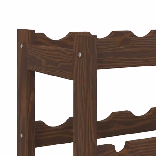vidaXL Brown Solid Wood Pine Wine Rack for 42 Bottles – 4