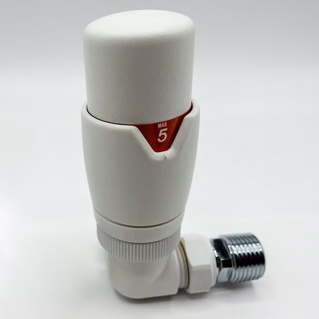 Lux Heat White Thermostatic Valve Set with Thermostat Included