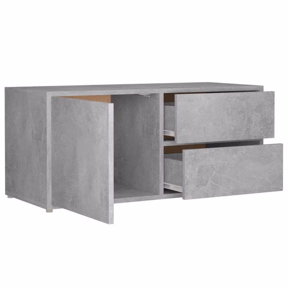 Berkfield Home TV Cabinet in Concrete Grey, W/D/H: 80 x 34 x 36 cm – 3