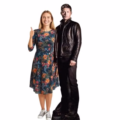 Star Cutouts Ltd Dean Winchester Hunter Supernatural Life Size Cardboard Cut Out with Mini Table Top, Multi Colour, H 188 x W 46 x D 188 cm