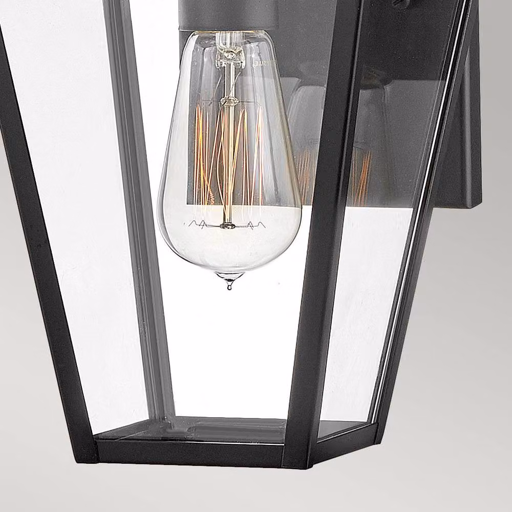 Netlighting Palma Small Black Outdoor Wall Lantern with Transparent Glass IP44 – 3