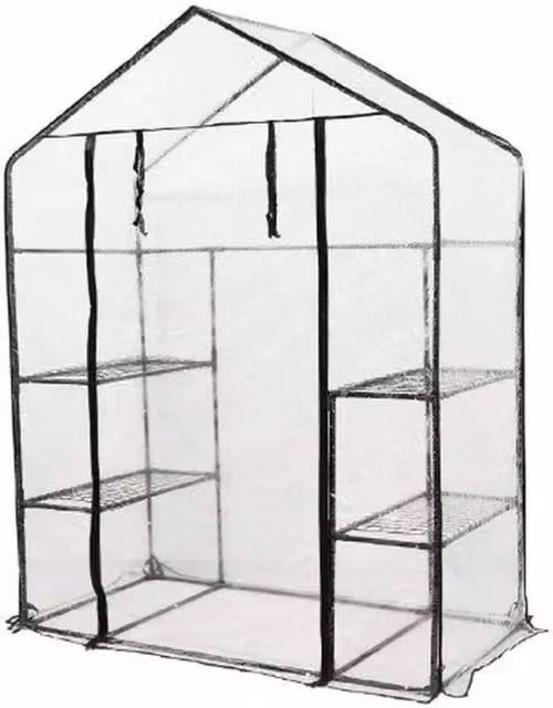 SPETLEK Premium Large Walk In Greenhouse Garden in Transparent PVC, H 195.0 cm x W 143.0 cm x D 73.0 cm