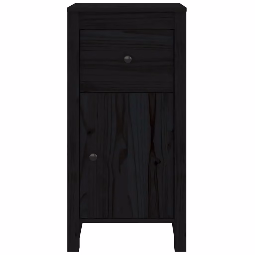 Berkfield Home Set of 2 Black Rustic Solid Wood Pine Sideboards, W/D/H: 40 x 35 x 80 cm – 3