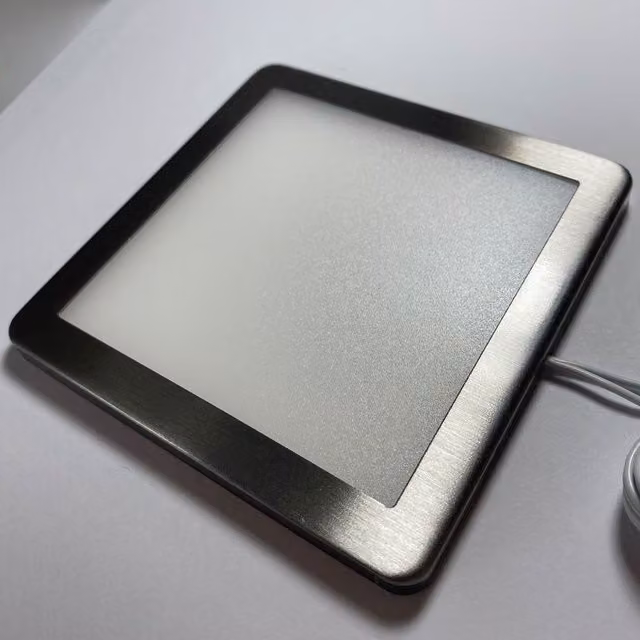 Loops 6x Brushed Nickel Ultra-Slim Square Under Cabinet Kitchen LED Light and Driver Kit in Silver with Natural White Diffused Light – 1
