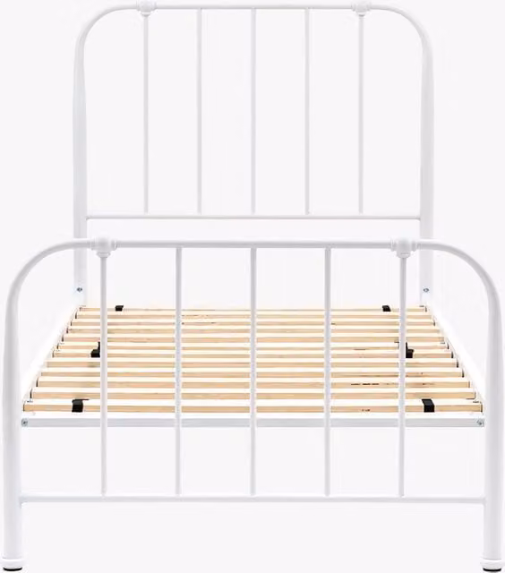 Perch & Parrow Drowsy Single Metal Bedstead in Ivory