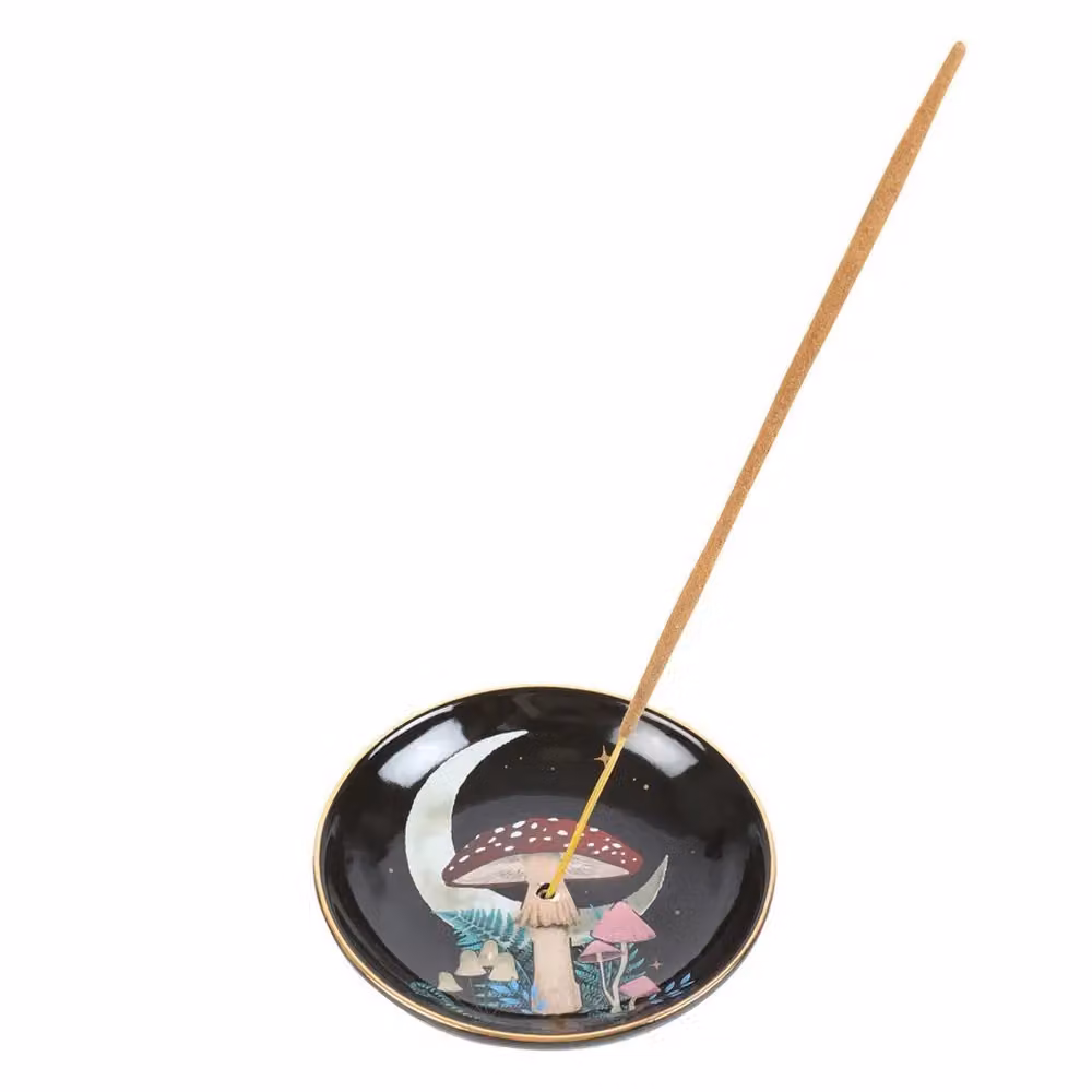 Something Different Ceramic Forest Mushroom Incense Holder in Black – 3