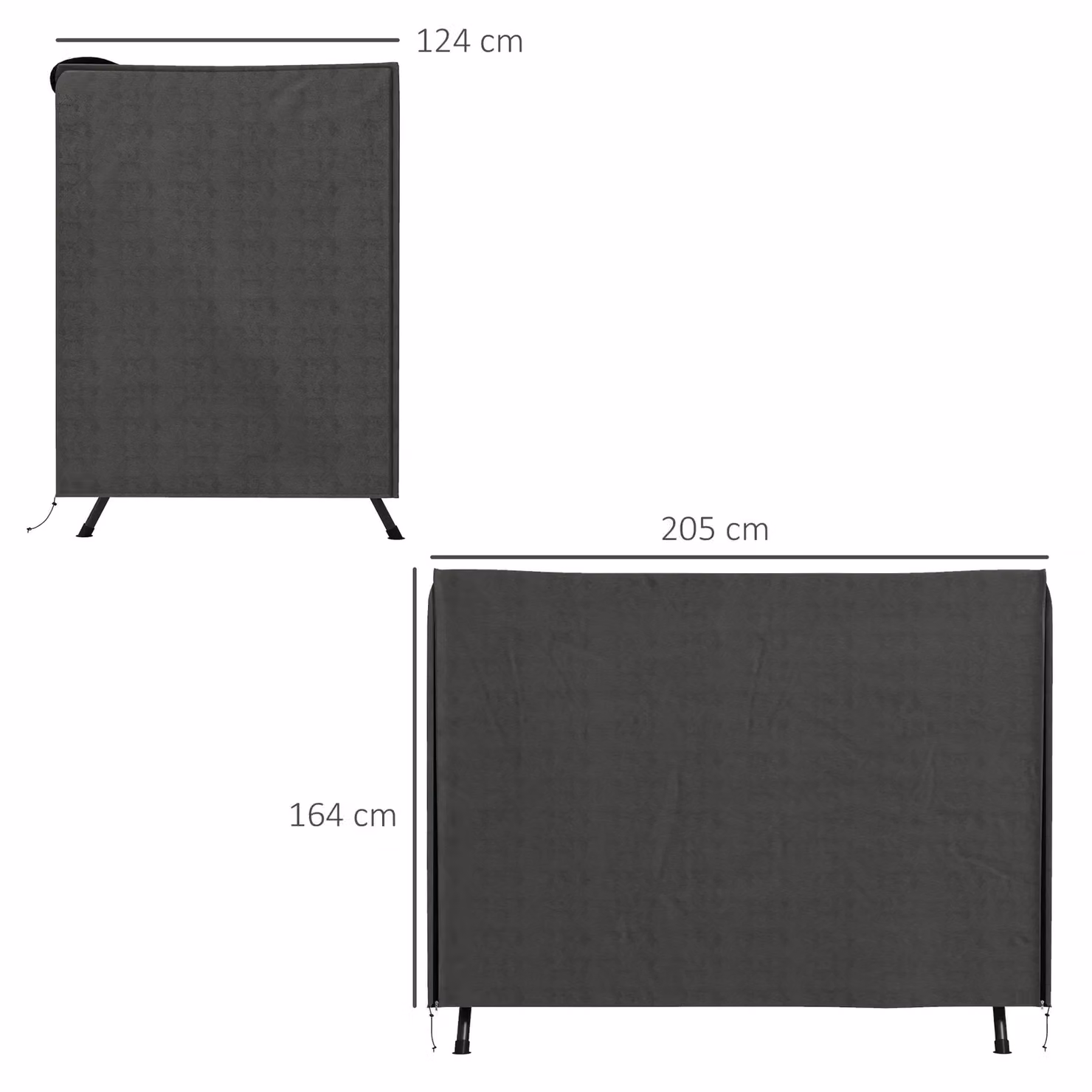 OUTSUNNY Water-Repellent Oxford Cloth Patio Swing Chair Cover in Grey, W/D/H: 205 x 164 x 164 cm – 3