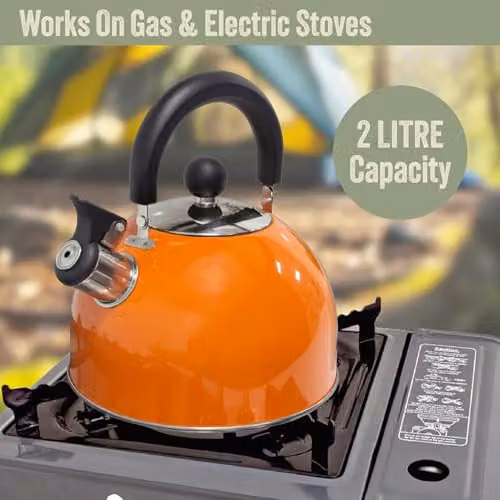 Milestone Camping 24860 Whistling Camping Kettle, 2L, Metallic Orange – 4