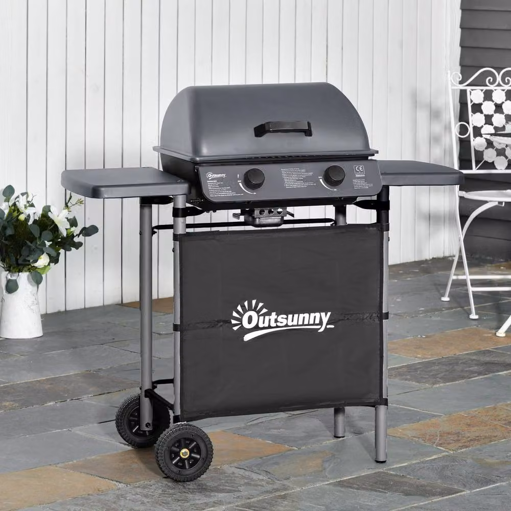 Rolipo 2 x 2.8kW Burner Gas BBQ in Grey – 3