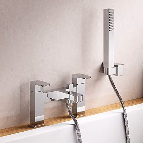 Nes Home Single Lever Chrome Bath and Shower Filler Set with Hand Held Tap