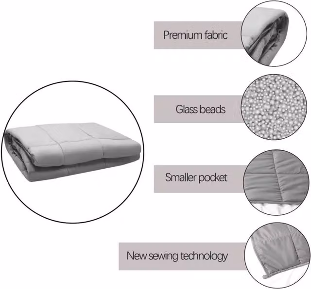 Alivio Pink Weighted Blanket for Stress Relief with Glass Beads, 200 cm