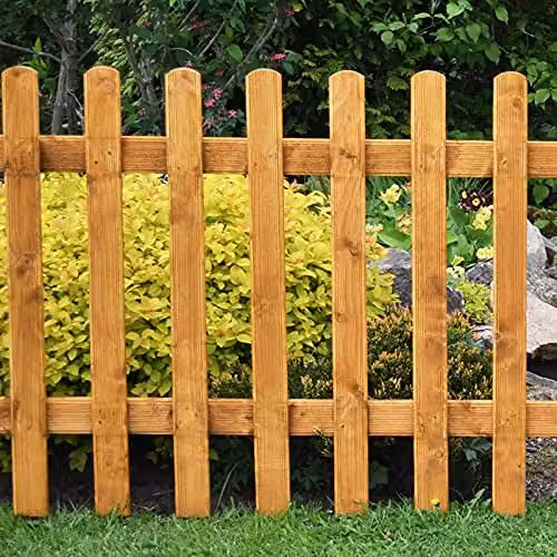 Forest Palisade Wood Fence Panel Pack of 5, White or Brown, H: 183 cm, W: 90 cm – 2